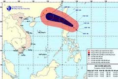 Áp thấp nhiệt đới đã mạnh lên thành bão. Dự báo trong ngày mai, bão sẽ đi vào khu vực biển Đông của Việt Nam.